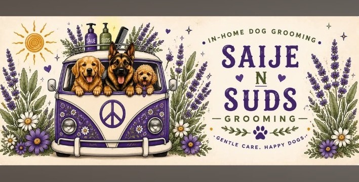 Saije N Suds Grooming floral banner